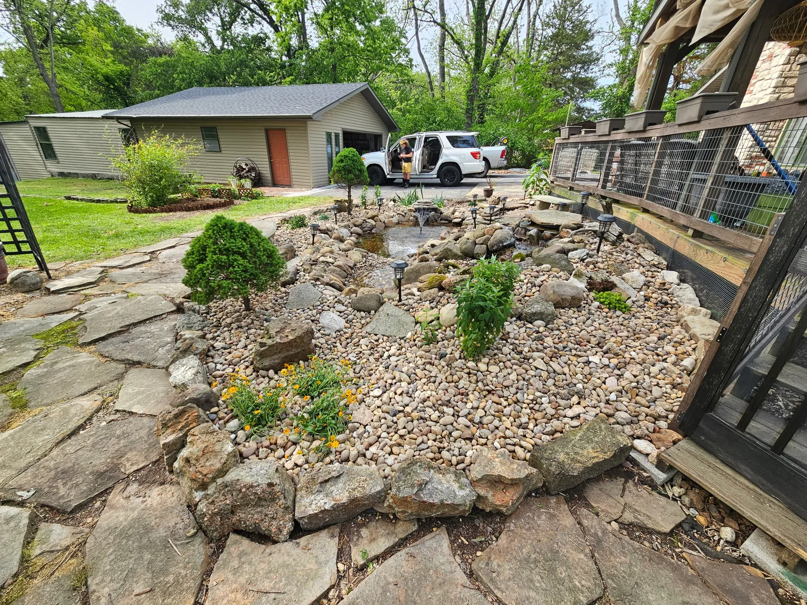 Landscaped bed and hardscape detail