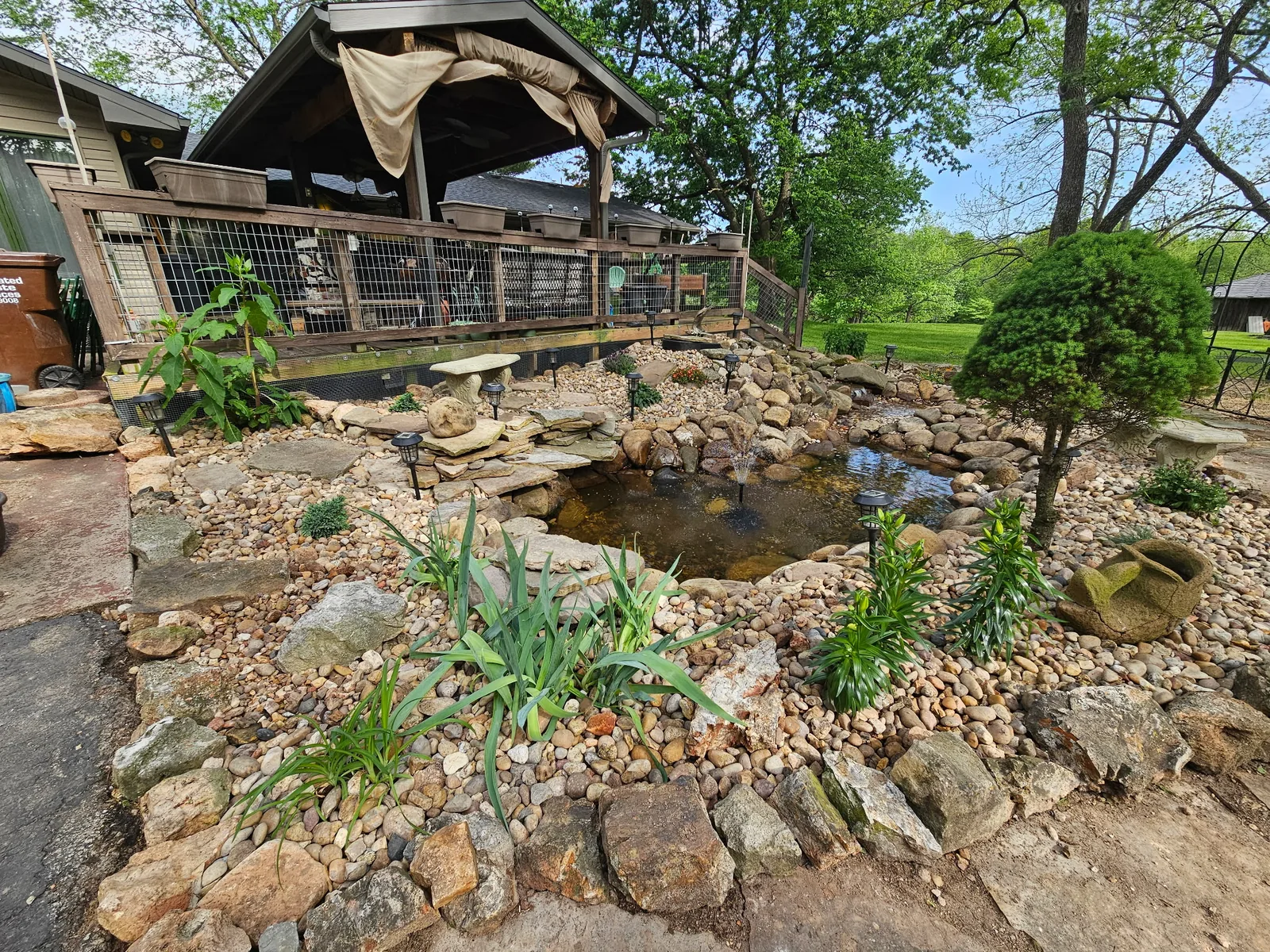 Custom backyard water feature